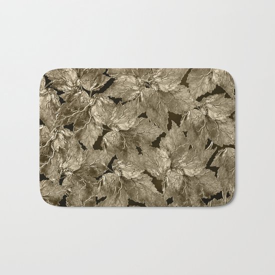 Autumn Leaves - sepia Bath Mat