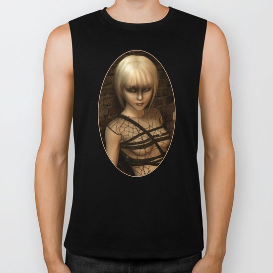 Sad Gothic Girl awaiting the storm Biker Tank