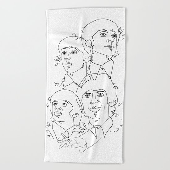 line drawing 001 Beach Towel