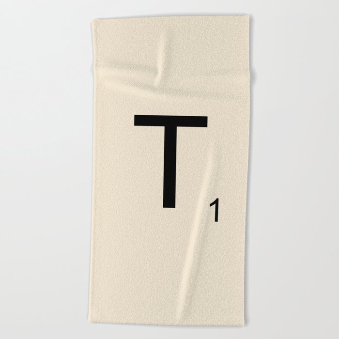 Scrabble Lettre T Letter Beach Towel
