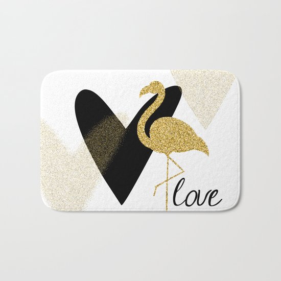 Love Flamingo Bath Mat