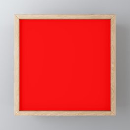 Purely Red - solid Framed Mini Art Print