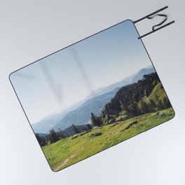 View of Kampenwand mountain in Bavaria Germany Picnic Blanket