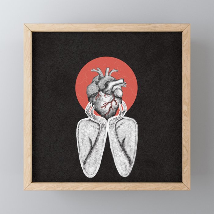 Hold your heart Framed Mini Art Print