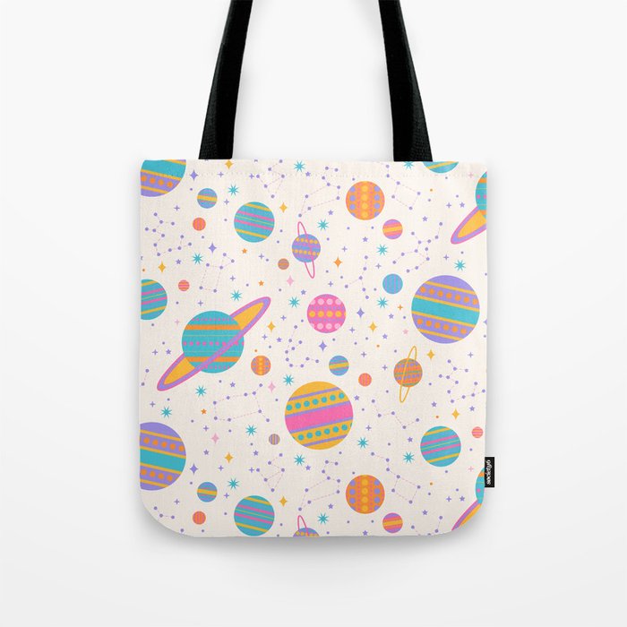 Neon Geometric Space Tote Bag