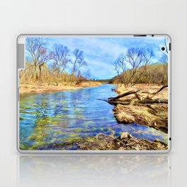 Beyond the Magic River Sky in Blue Laptop Skin