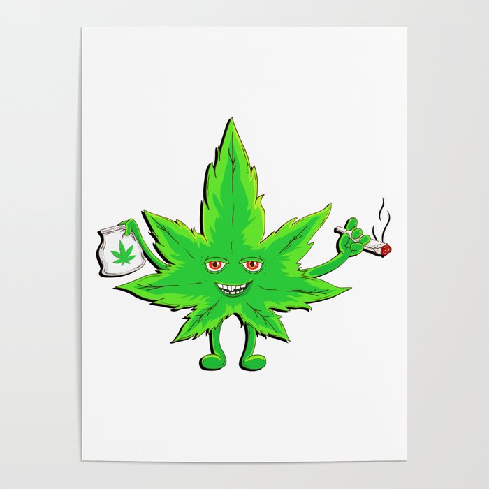 Funny Marijuana Leaf for 420 Weed Smokers Poster by So Cool Designs |  Society6
