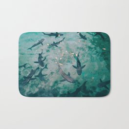 Shoal of Sharks (Color) Bath Mat