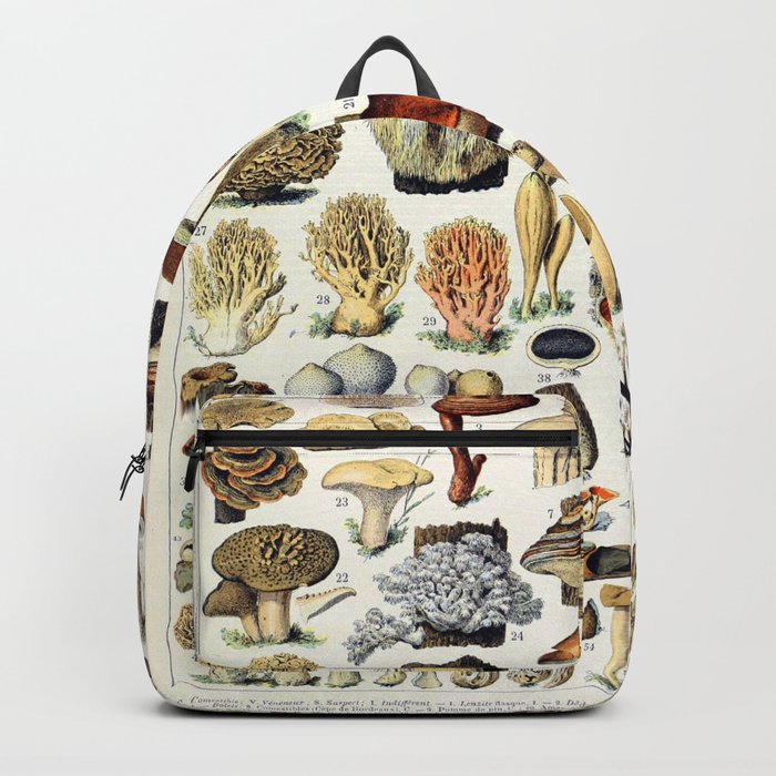 Adolphe Millot - Champignons A - French vintage poster Backpack