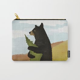 Leaf Peeper Black Bear Autumn Carry-All Pouch | Animal, Leafpeeper, Fall, Autumn, Vermont, Newengland, Bear, Foliage, Drawing, Landscape 