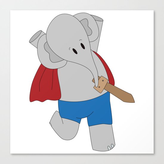 Elphie and dad on an epic adventure Canvas Print