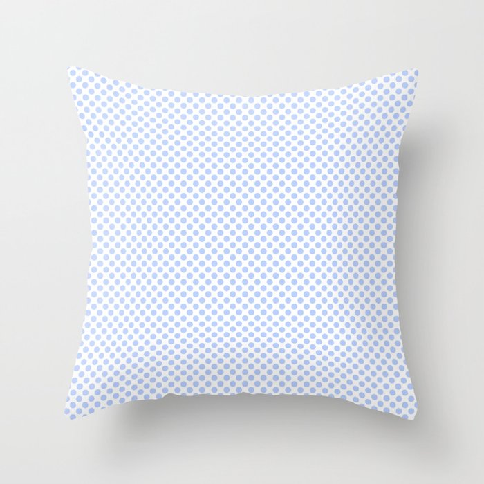 Bright Periwinkle Blue Polka Dots Throw Pillow
