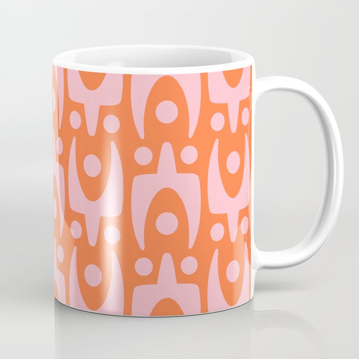 Mid Century Modern Abstract Pattern 749 Orange and Pink Coffee Mug
