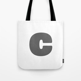 c (Grey & White Letter) Tote Bag