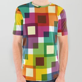 Geometric Pattern 11 (Colorful squares) All Over Graphic Tee