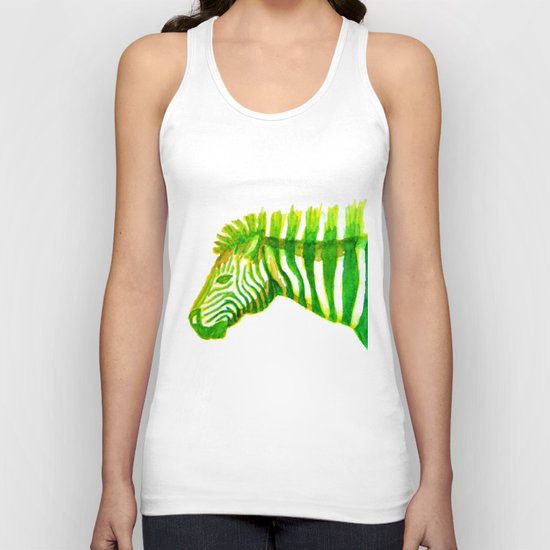 Zebra Watercolor Print Unisex Tank Top
