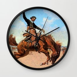 Frederic Remington Western Art “The Buck Jumper” Wall Clock