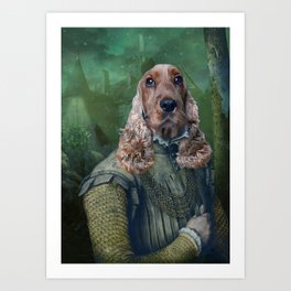 Cocker Spaniel Dog Historical Portrait as Royalty Art Print