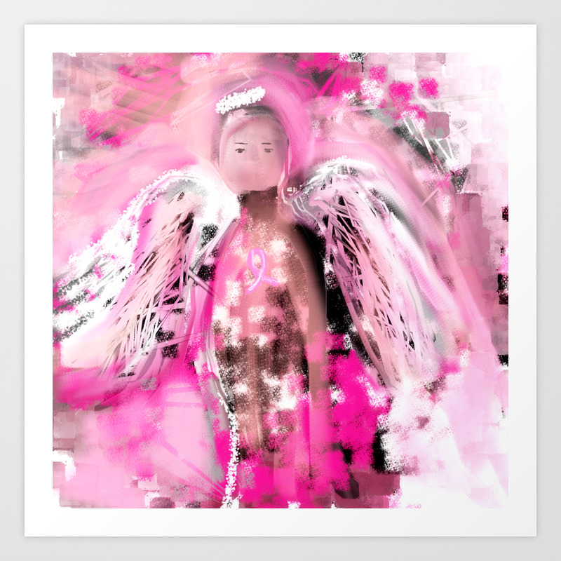 Breast Cancer Angel 2 Art Print
