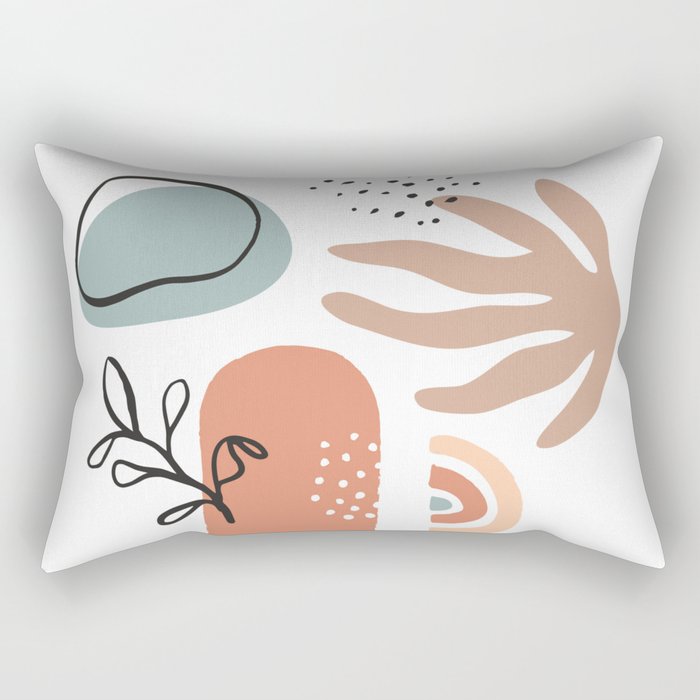 Abstract organic nature art watercolor shapes Rectangular Pillow