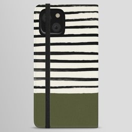 Olive Green x Stripes iPhone Wallet Case