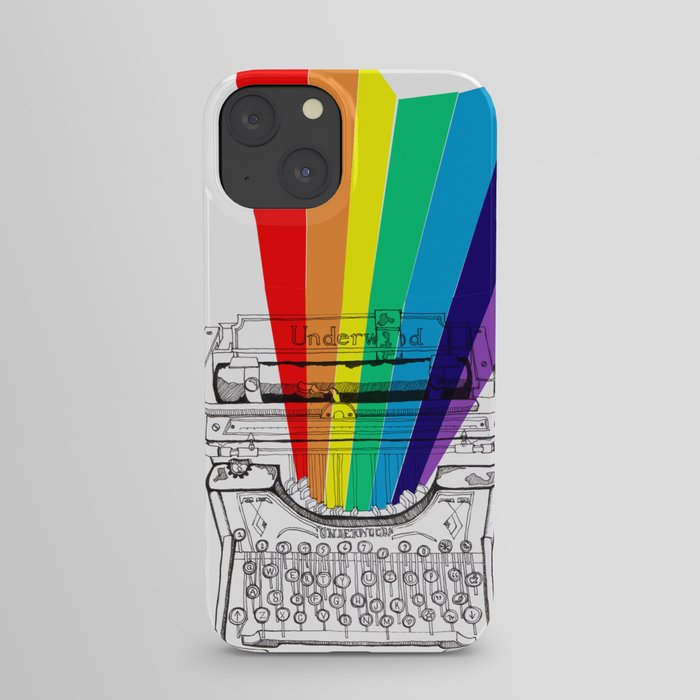 underwood typewriter with a sliver of rainbow iPhone Case