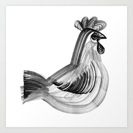 Inky Chicken Art Print