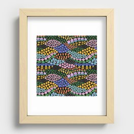 Abstract Flower Meadow Modern Contemporary Art Recessed Framed Print