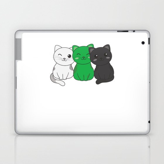 Neutrois Flag Pride Lgbtq Cute Cats Laptop & iPad Skin