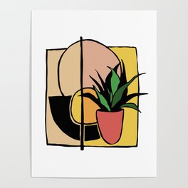 Abstract Plant Portrait Poster