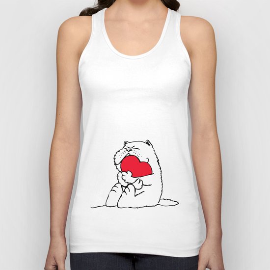 Persian Cat Heart Unisex Tank Top