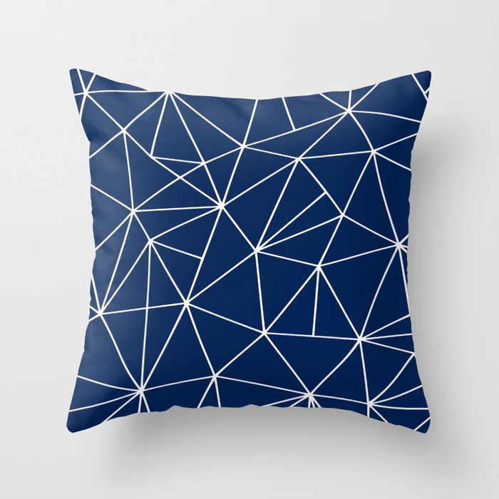 Triangle Geometric Art,  Navy Blue, Pieces Art Throw Pillow