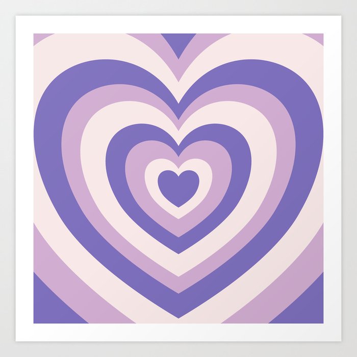 Retro Hearts - Pastel Purple Art Print by cannevas | Society6