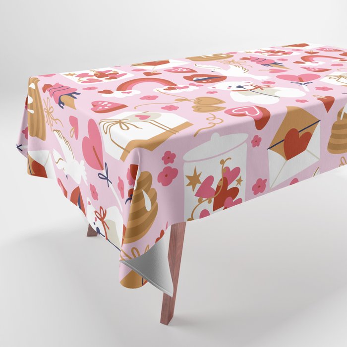 Cute Modern Romantic Valentine Pattern Tablecloth