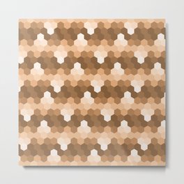 Shade of Hexagon (Brown) Metal Print | Interest, Comfort, Brownpattern, Enjoy, Retro, Happy, Brownart, Browndesign, Cozy, Brown 