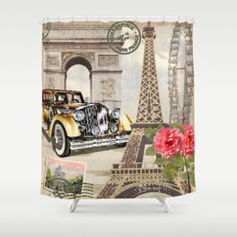 Paris vintage poster.  Shower Curtain