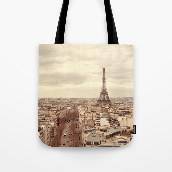 Vintage Paris Eiffel Tower (Color) Tote Bag