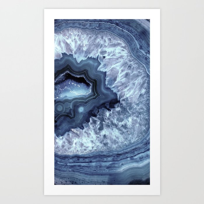 Steely Blue Quartz Crystal Art Print