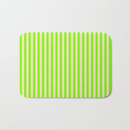 [ Thumbnail: Green & Bisque Colored Stripes/Lines Pattern Bath Mat ]