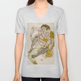Egon Schiele - Seated Couple V Neck T Shirt
