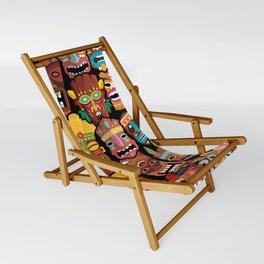 Tiki Pattern Sling Chair