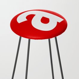 letter A (White & Red) Counter Stool