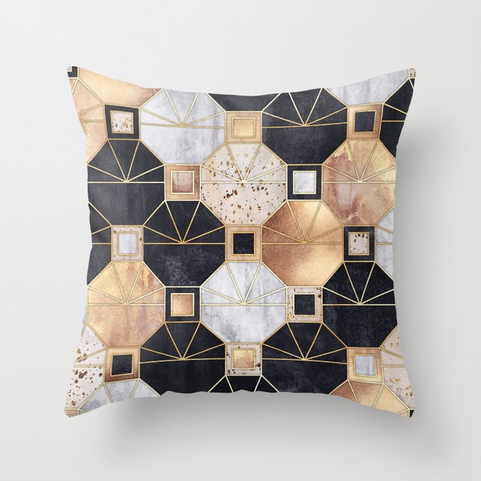 Art Deco Octagons Throw Pillow