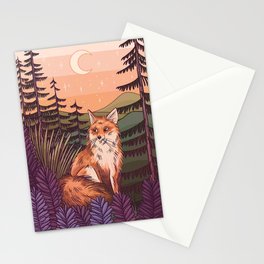 Fox in the Moonlight Stationery Cards