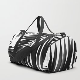 Palm Tree Fronds Black on White Maui Hawaii Tropical Graphic Design Duffle Bag
