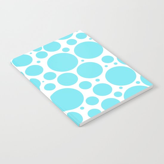 Aqua polkadots- Dot turquoise pattern Notebook
