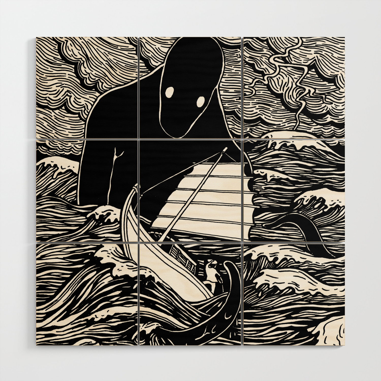 Umibōzu 海坊主 Wood Wall Art By Andrewhenry Society6 Umibōzu 海坊主 Wood Wall Art By Andrewhenry Society6