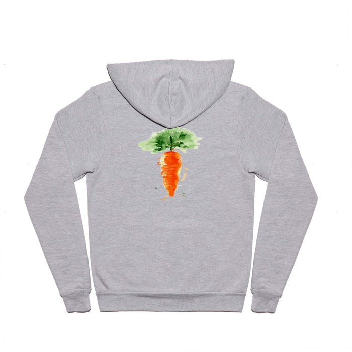 Watercolor orange carrot. Organic vegetable. Original watercolour illustration. Hoody