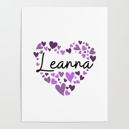 Leanna, purple hearts Poster