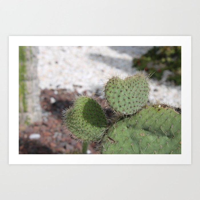 Nopal Cactus hearts Art Print